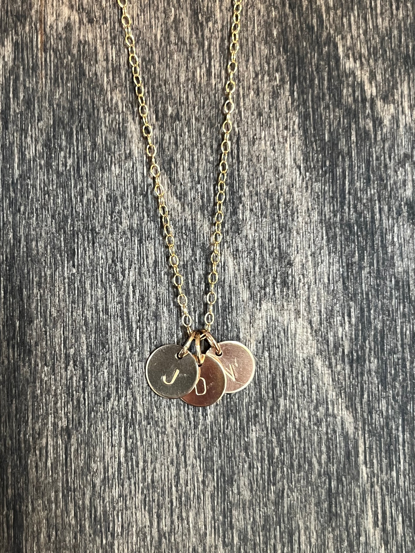 Initial Disc Necklace - 14k Gold Fill