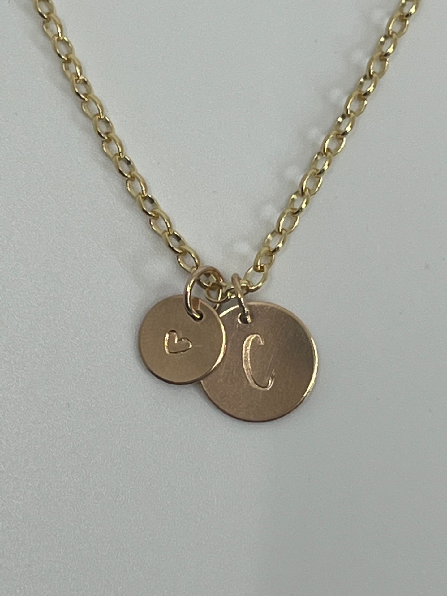 Initial Disc Necklace - 14k Gold Fill